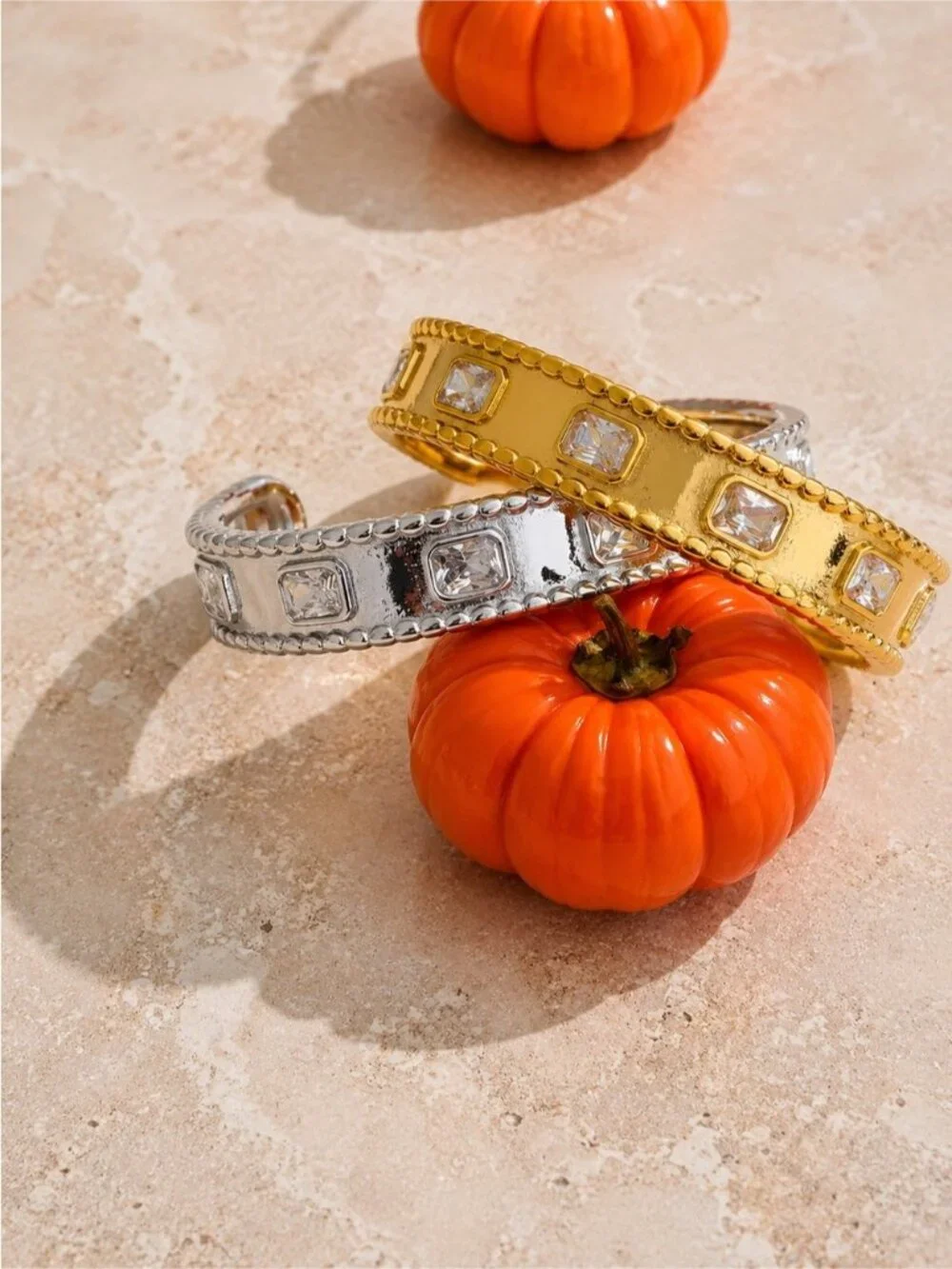 Gold plated Crystal-Trim Bangle Bracelet
